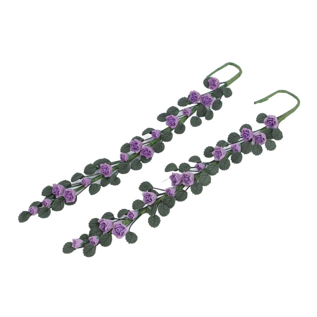 2pcs 1 : 12 Miniature Swing Vine Doll House Accessories Decorative Ornament Clay Doll House Swing   Vine for