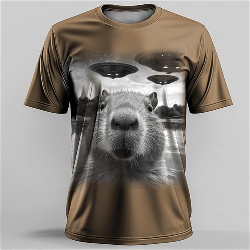 New Abstract Animal 3D Print T-Shirt Men's Summer Casual Short-Sleeve Fashion Streetwear Oversized T-Shirt Top