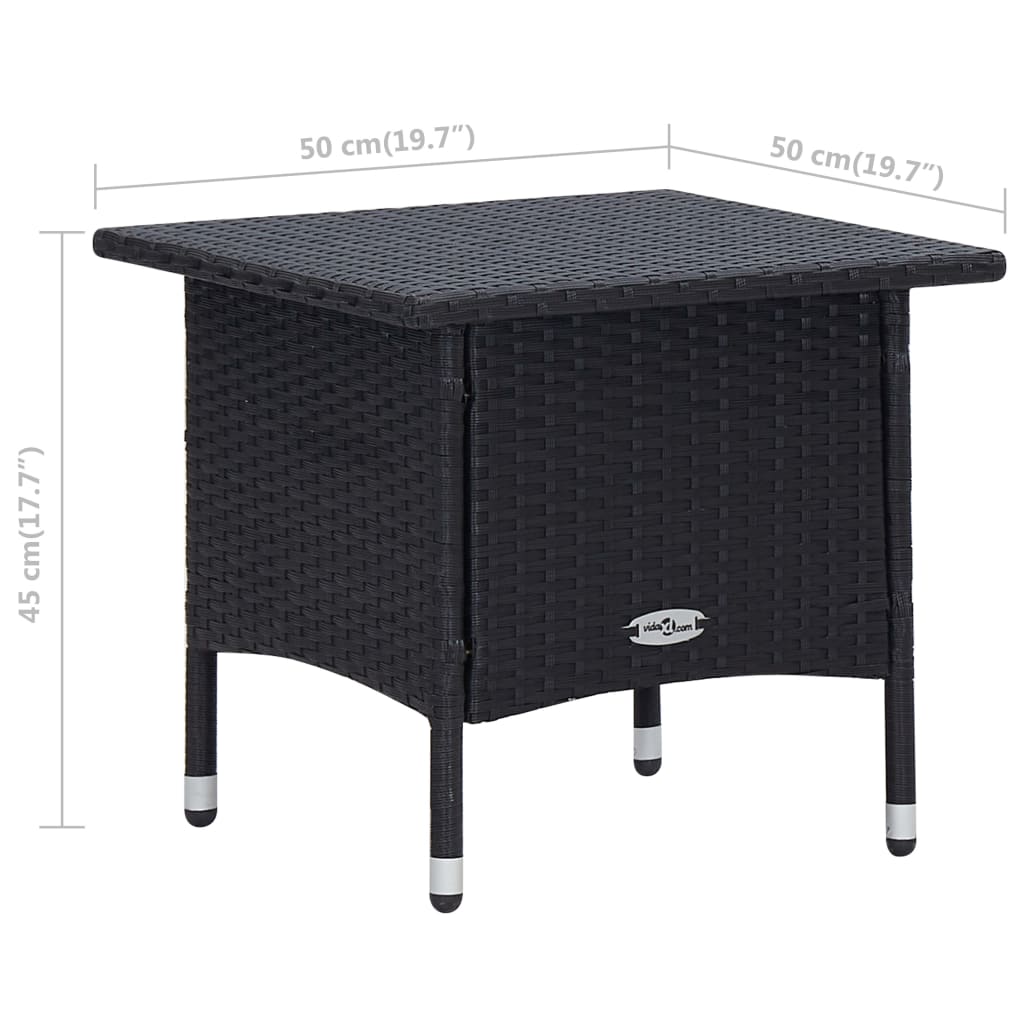 2 Piece Garden Lounge Set with Cushions Poly Rattan Black