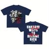 Men's Cotton T-shirt Printed with The Words UNWAYS To BECOME RICH Casual Sports Comfortable Hip-hop Style Crew Neck Short Sleeve
