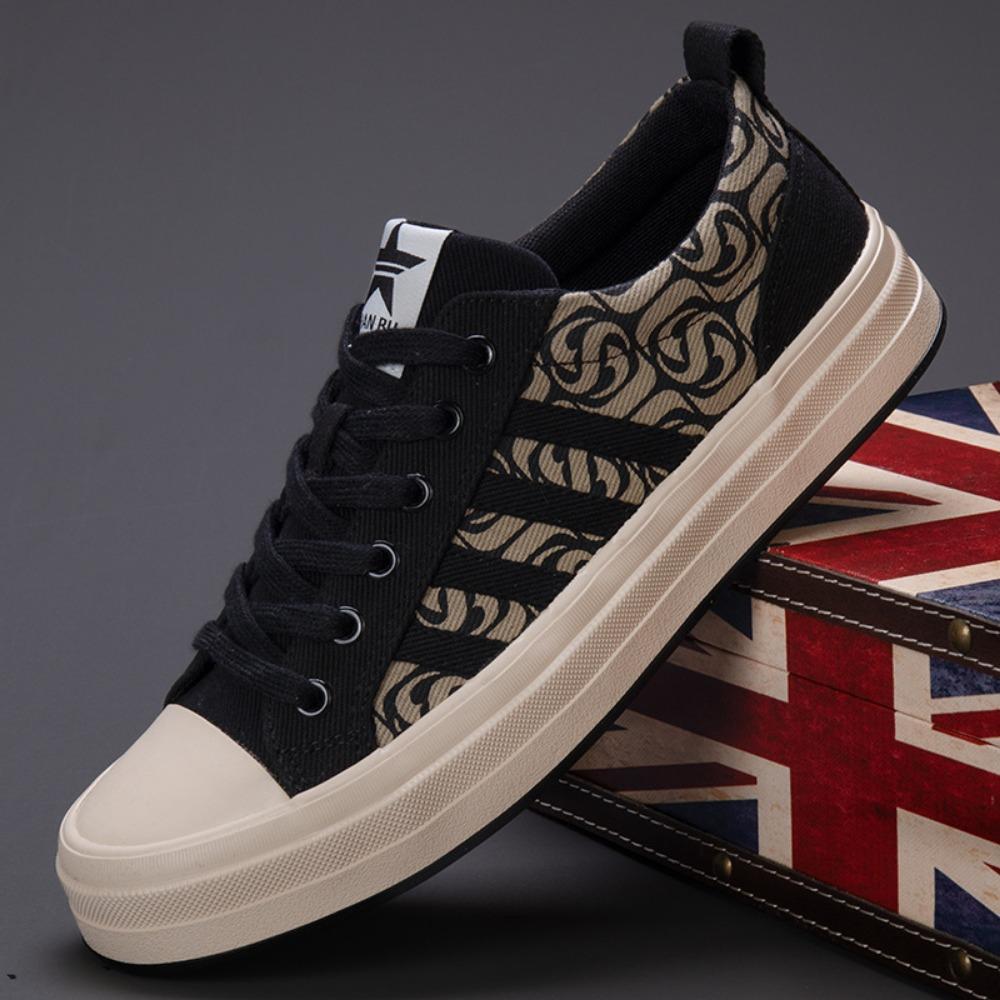 Men's Casual Flat Baseplate Shoes Versatile Casual Trendy Shoes Comfortable Breathable Canvas Shoes Men Canvas Sneakers Man