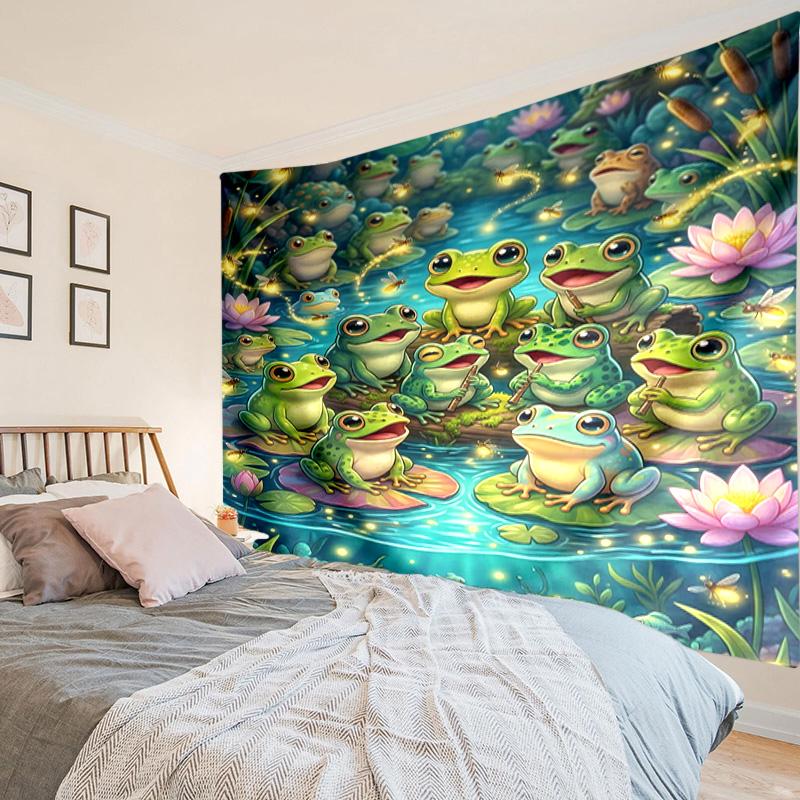Frog In Top Hat Serenade Tapestry Room Decoration Wall Hanging for Living Room Bedroom, dormitory, Birthday and Christmas gifts