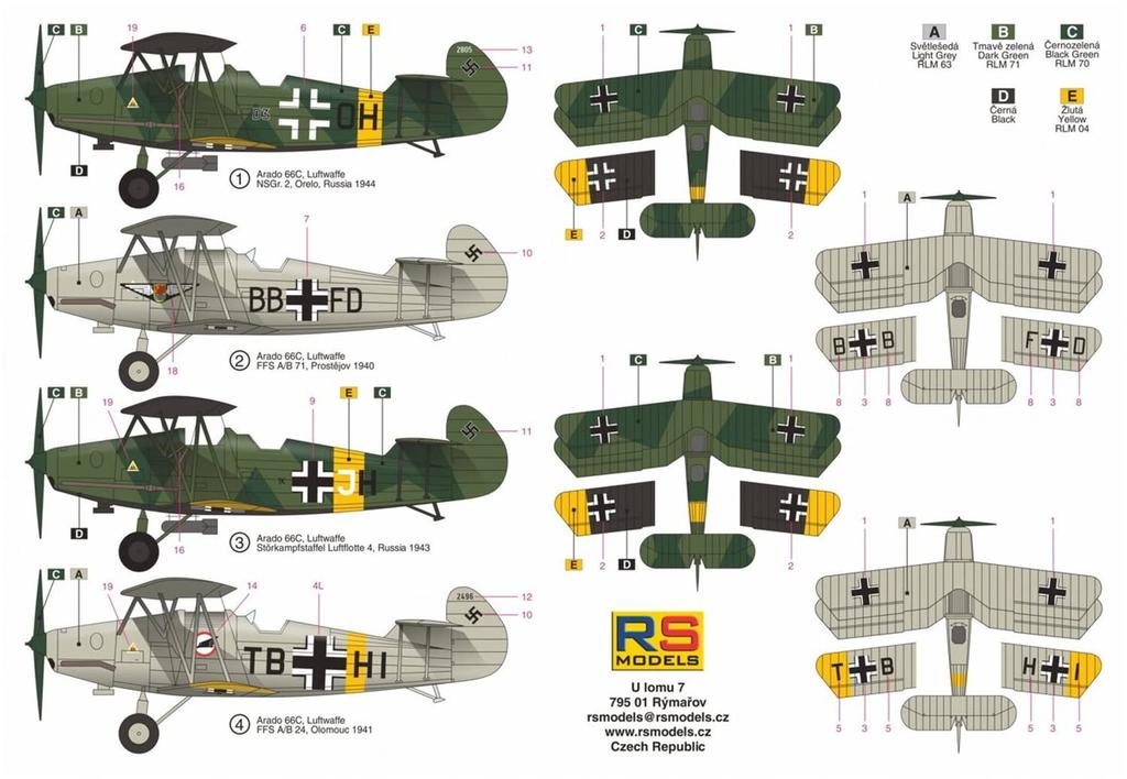 RS Model 1/72 Scale Arado 66C Night Attack Aircraft 92176 Plastic Model