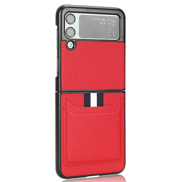 Smukłe skórzane etui na telefon bez odcisków palców do Samsung Galaxy Z Flip 4 5g Flip3 Flip4 Flip 3 Zflip4 kieszonka na kartę matowe etui