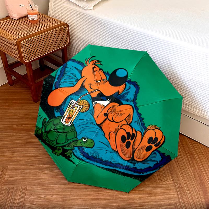 Bole and Bill Pattern, Automatic Folding Umbrella, Portable and Foldable Design, 8 Ribs, a Christmas or Birthday Gift.
