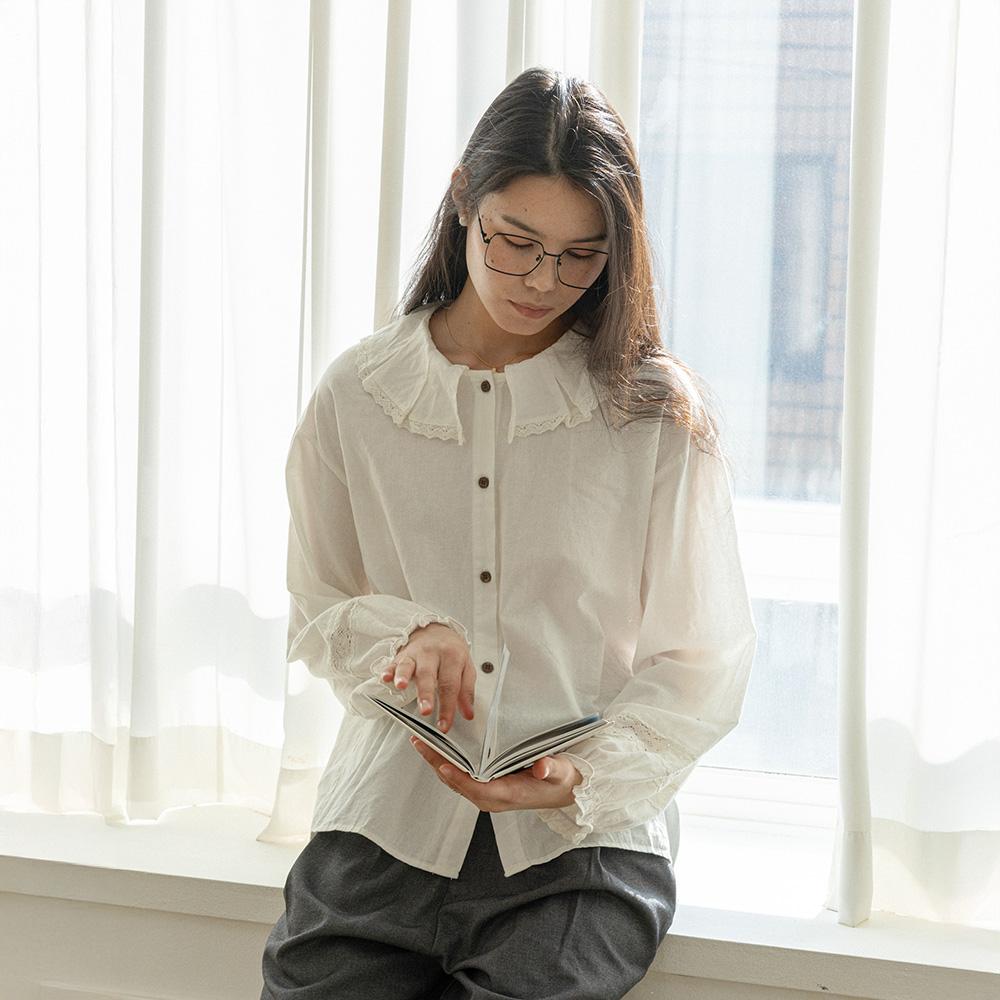 Laengsseon Ls_Ruffle Collar Shirt_Ivory