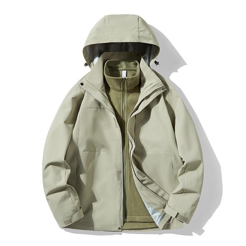 Mens Womens 3-in-1 Waterproof Windproof Insulated Outdoor Jacket With Removable Fleece Liner Hiking Skiing Camping