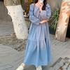 Abito Sottile con Vita Stretta e Cintura Arricciata Primavera Autunno Vestibilità Larga Modellante Sirena Maxi Abito