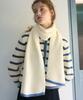 Deuloupisumeon Line Flare Ribbed Knit Scarf [Endless Blue]