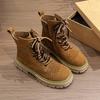 European and American Fashion Hollow Martin Boots Women's 2025 New Women's Shoes Summer Thin Breathable Brown Boots Thick Sole Short