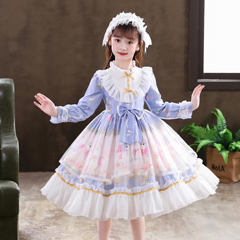 Lolita Princess Long Sleeve Birthday Dress for Girls - 2026 Spring Collection