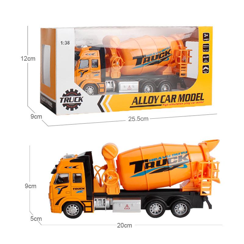 Kids Toy Large Simulation Pull Back Alloy Cement Excavator Construction Truck Fire Engine Model