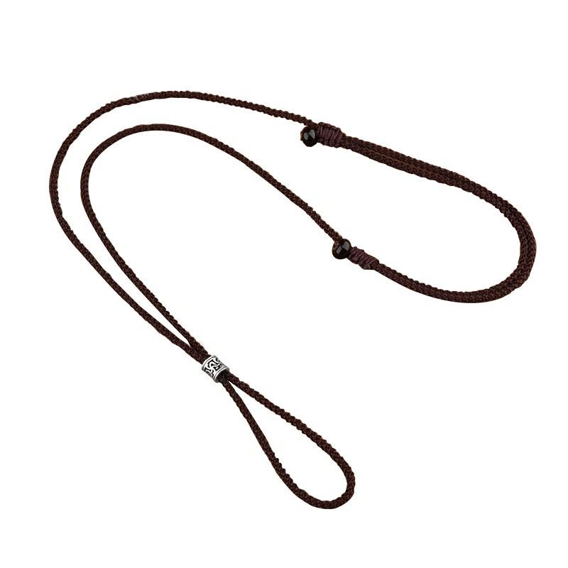 High-Grade Woven Necklace Rope for Men and Women - Versatile Style Ring and Jade Pendant Accessory