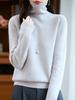 Women's Autumn/Winter Seamless 100% Pure Wool Stacked Collar Sweater - Skeletal Lazy Style Base Layer