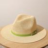 Classic Beige Panama Straw Hat Women's Casual Versatile Wide Brim Straw Hat Men's Summer Top Hat Sun Hat Women's