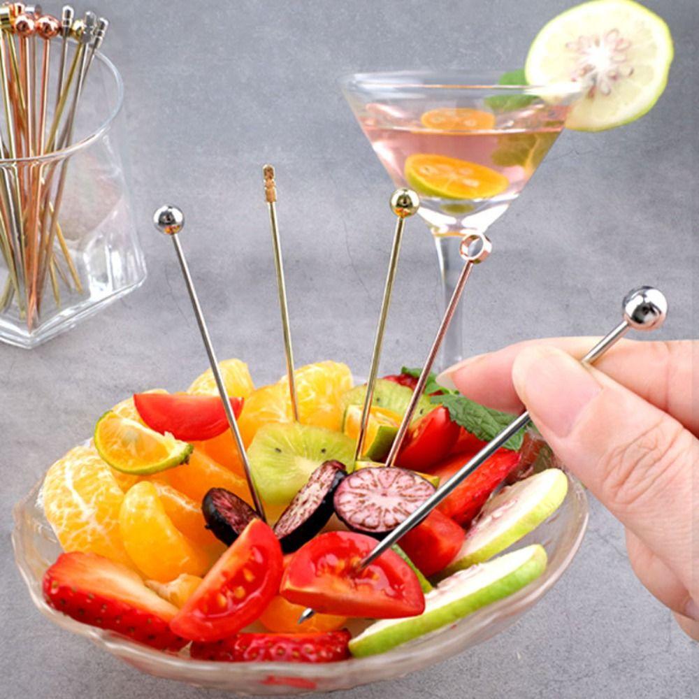 20Pcs Stainless Steel Martini Picks Silver Color Drink Stirring Sticks Cocktail Skewers  Wedding