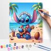 Disney Stitch Beach Ukulele Oil Paint Art Painting Kit Home Wall Decor Handmade Gift For DIY Art Craft Lover Painting By Number Set