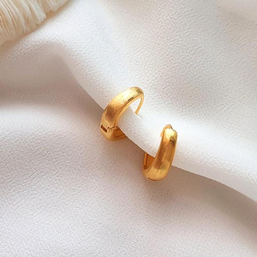 Women's Daily Matte Mini Toto Ring Earrings