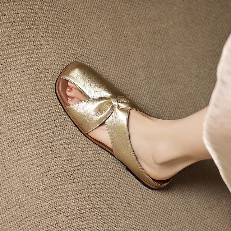 New women's round head flat-bottomed slippers non-slip soft bottom large size summer rubber soft bottom comfortable casual fashion sandals