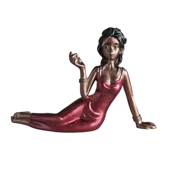 Handcrafted Sculptural Women Aroma Figurine Elegant Lady Figurine Incense Stick Holder Resin Meditating Lady Aromatherapy Statue for Living Room