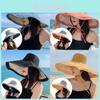 Summer Sun Protection Hat With Wide Brim For Women Beach Outdoor Uv Shield Cotton Fabric