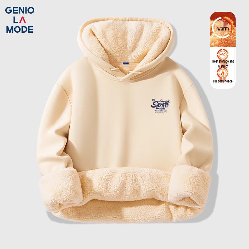 GENIOLAMODE Men's Heavyweight Fleece-Lined Hooded Sweatshirt