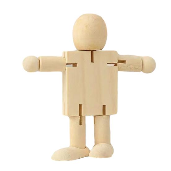 Wooden Finger Puppet Toy Cartoon Mini Desktop Movable Elephant Tiger Dog Puppet Figurine for DIY Crafts Home Party Decoration