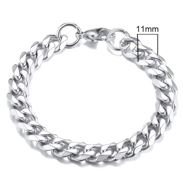 Vnox Mens Simple 3 -11mm Stainless Steel Curb Cuban Link Chain Bracelets For Women Unisex Wrist Jewelry Gifts