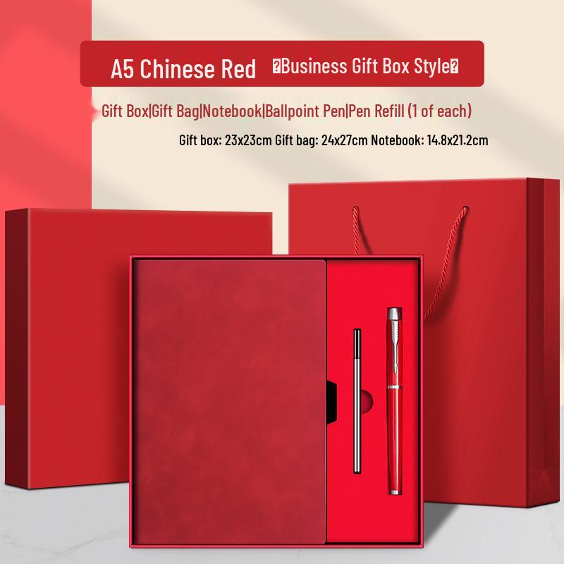 Custom Logo A5/B5 Leather Notebook Gift Set for Office Meetings