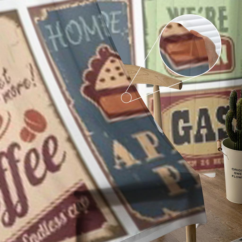 Vintage Style Signs Průsvitné závěsy do obývacího pokoje Průhledný tyl Ošetření oken Ložnice Kuchyň Domácí Dekor Závoj Závěsy