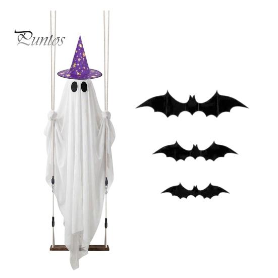 Gruselige Halloween-Außendekorationen Schwingender Geister-Hängeornament mit LED-Lichterkette zur Dekoration, Verstellbare Dekoration Süßes oder Saures Leuchtendes Ornament