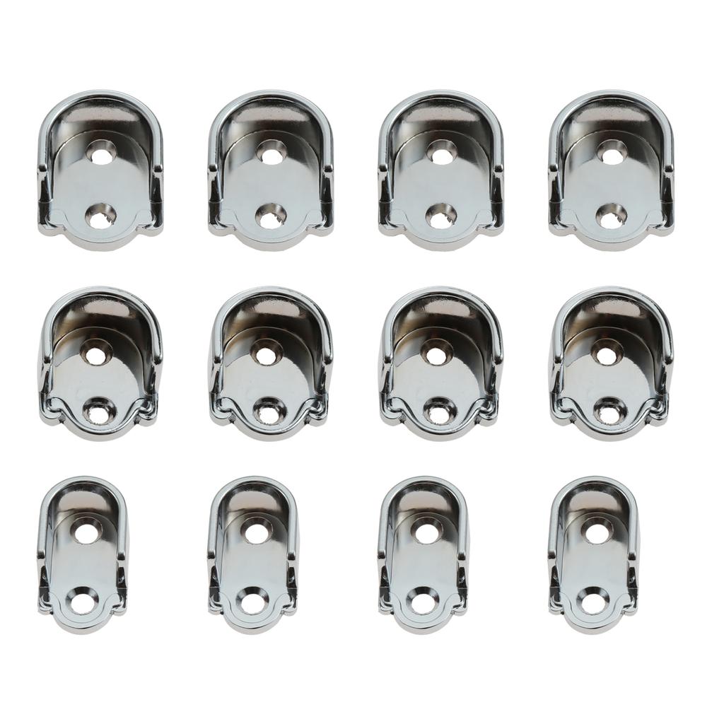2 Pcs Wardrobe Closet Rod Bracket 16/19/22/25mm U-Shaped Open Type Socket Bracket Shower Curtain Rod Pole End Supports Socket