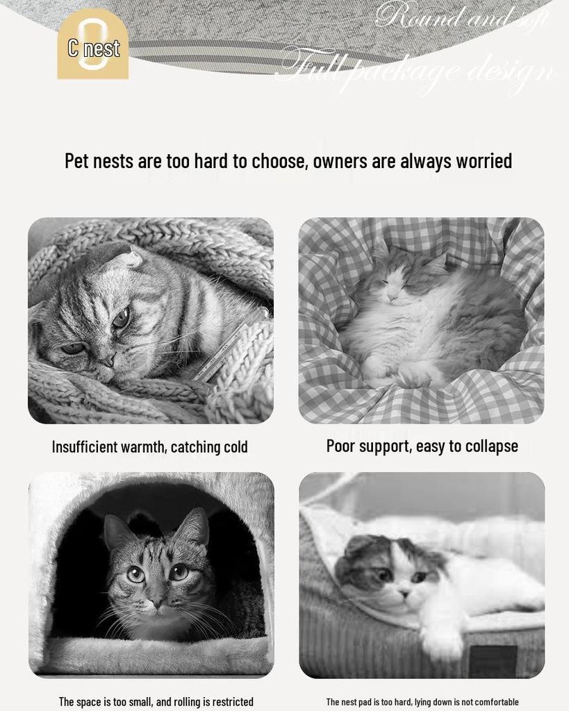 Four Seasons Dog Cushion: Cozy Winter Bed for Medium & Small Dogs, Cat Nest