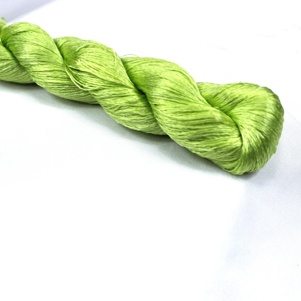 Vibrant Green High-Luster Mulberry Silk Thread
