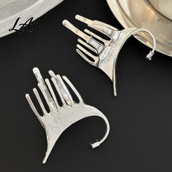 Non Pierced Earrings Silver Ear Cuff for Women No Piercing Metal Elf Alloy Clip Cuff Cartilage Climber Hair Styling Accessory Cool Girl Fashion