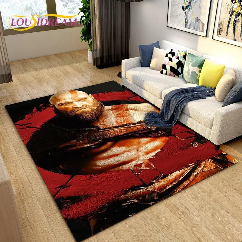 God of War Game Gamer Area Rug Large,Carpet Rug for Living Room Bedroom Sofa Doormat Decoration,Kids Play Non-slip Floor Mat
