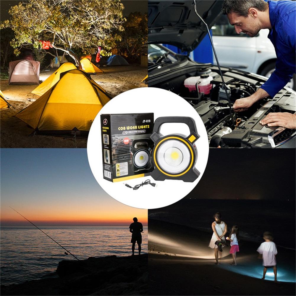 Outdoor LED Portable Lantern Tent Light COB Work Lamp Solar Emergency Spotlight Rechargeable Floodlight for Hiking Camping Light