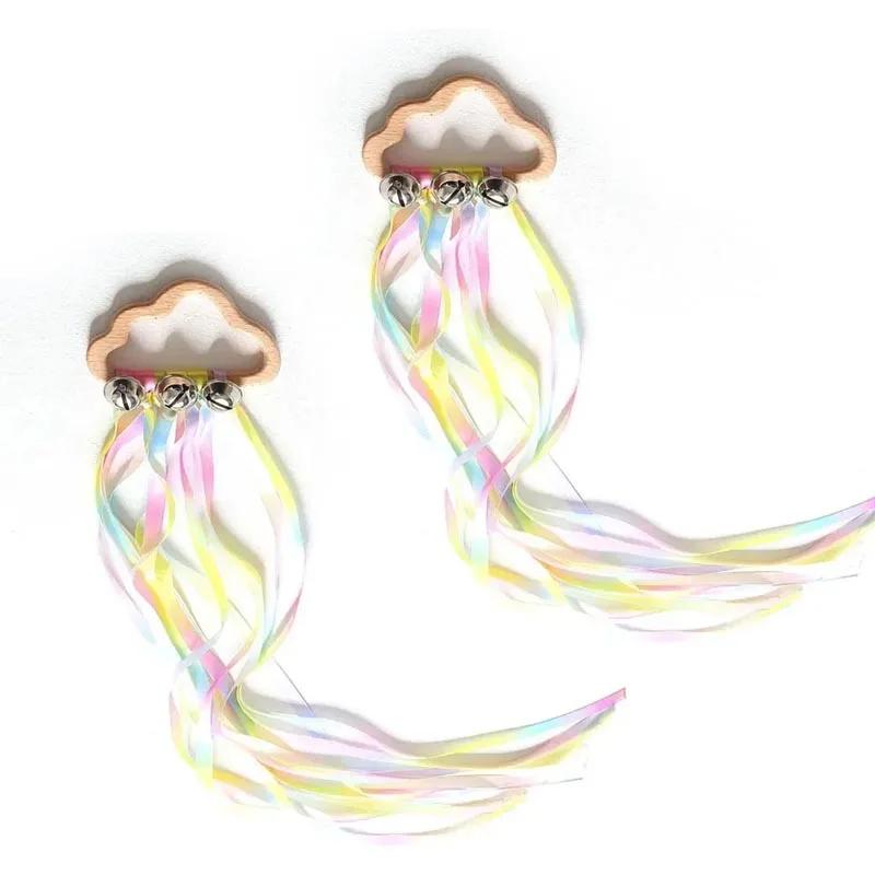 Non-Toxic 2Pcs Kids Outdoor Toy Montessori Style Sensory Toy Running Dance Ribbon Ring Bpa-Free Newborn Upwards Develop Colour Recognition