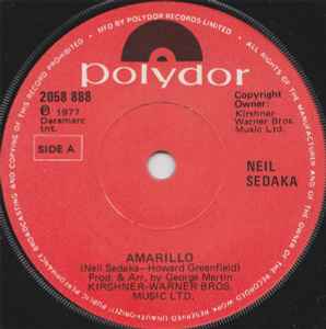 

7inch Record NEIL SEDAKA Amarillo 2058888 Polydor 1977 UK Pop Used