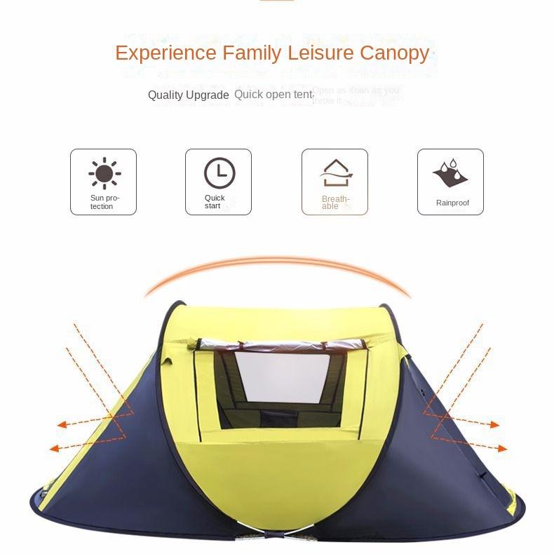 Çadır Açık Otomatik 3-4 Çift Ev Yağmur Geçirmez Böcek Geçirmez İç Mekan Dış Mekan Yetişkin ve Çocuk Çadırı Güneşlik