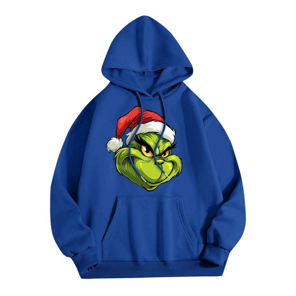 Women's Fashion Christmas Printed Casual Hooded Sweatshirt With Pockets
