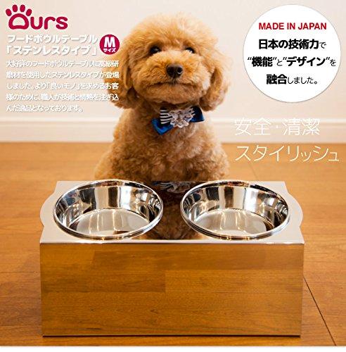 MATUMI Hours Food Bowl Table, Stainless Steel, Medium