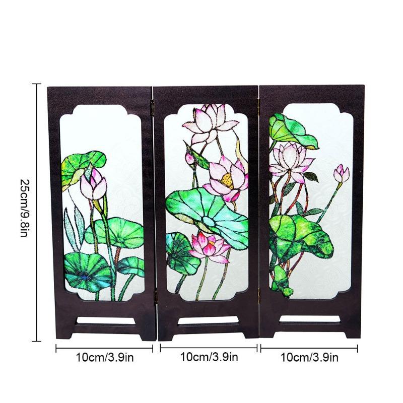 Creative Chinese-Style Floral Bird Acrylic Screen Ornament Retro Pattern Screen Crafts Desk Display Craft Home Decoration Gift