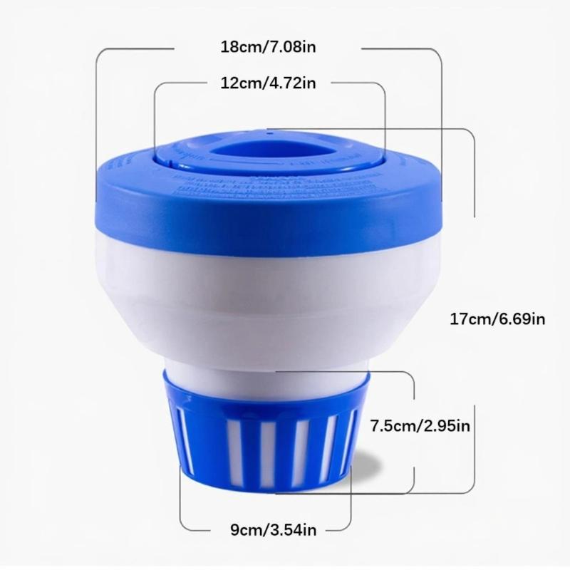 Strong Plastic Floating Swimming Pool Chlorinator With Large Capacity For Continuous Water Maintenance