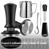 Espresso Tamping Kit with Pitcher Ergonomic Latte Art Set Stencils Non-Slip