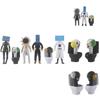 4.5 Inch Pvc Toilet Tv Human Model Figurine Clock Office Desk Decor Set Of 12