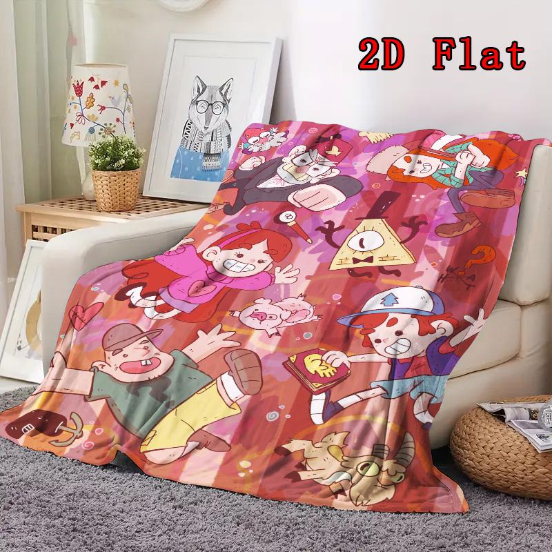 Gravity Falls Cartoon 2D Flat Pattern Flannel Blanket High Quality All Seasons Warmth and Comfort Perfect for Christmas Gifts.P260914583