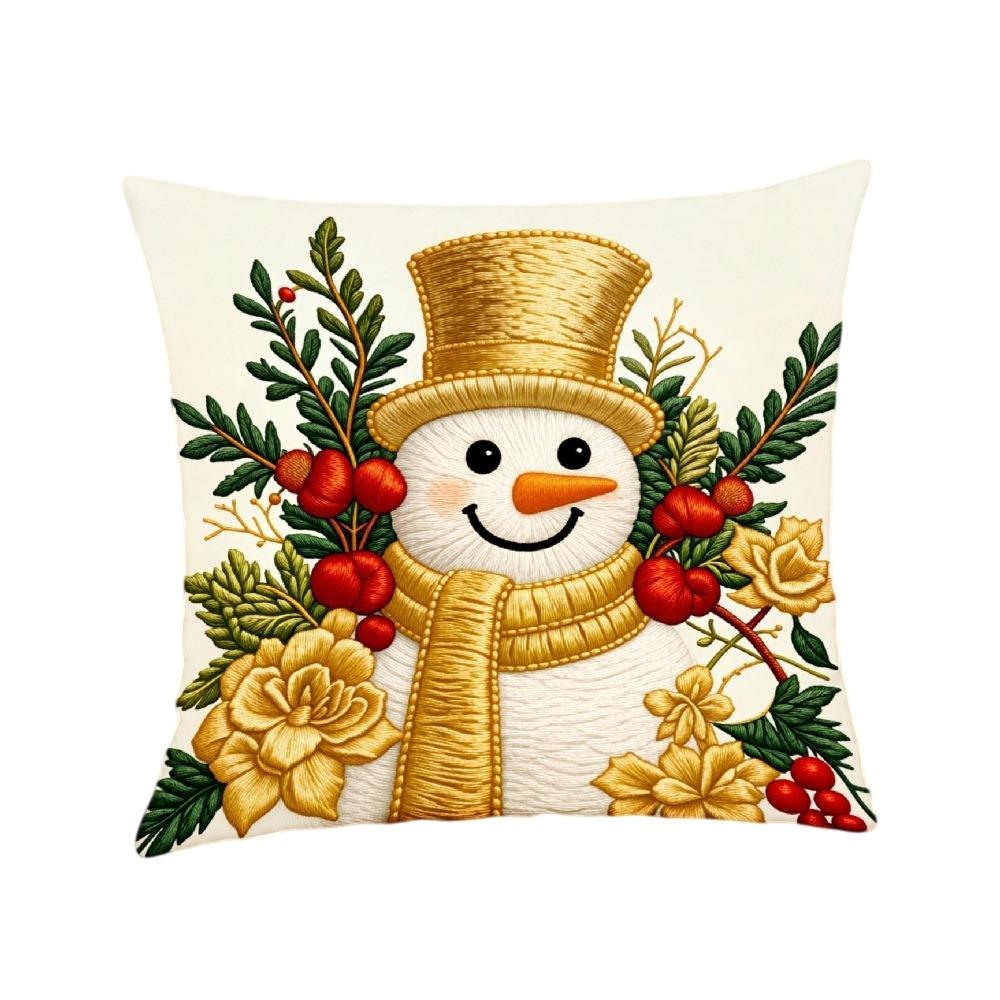 Plush Christmas Pillow Cover Soft Xmas Tree Pillowslip Elk Santa Pillow Cover  Living Room