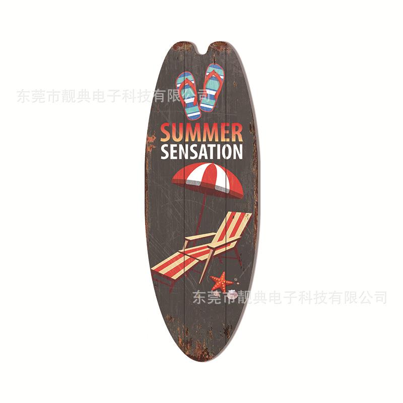 Summer Beach Ocean Themed Casual Decor Surfboard Wooden Bar Home Walls Vintage Decorated Wooden Boards