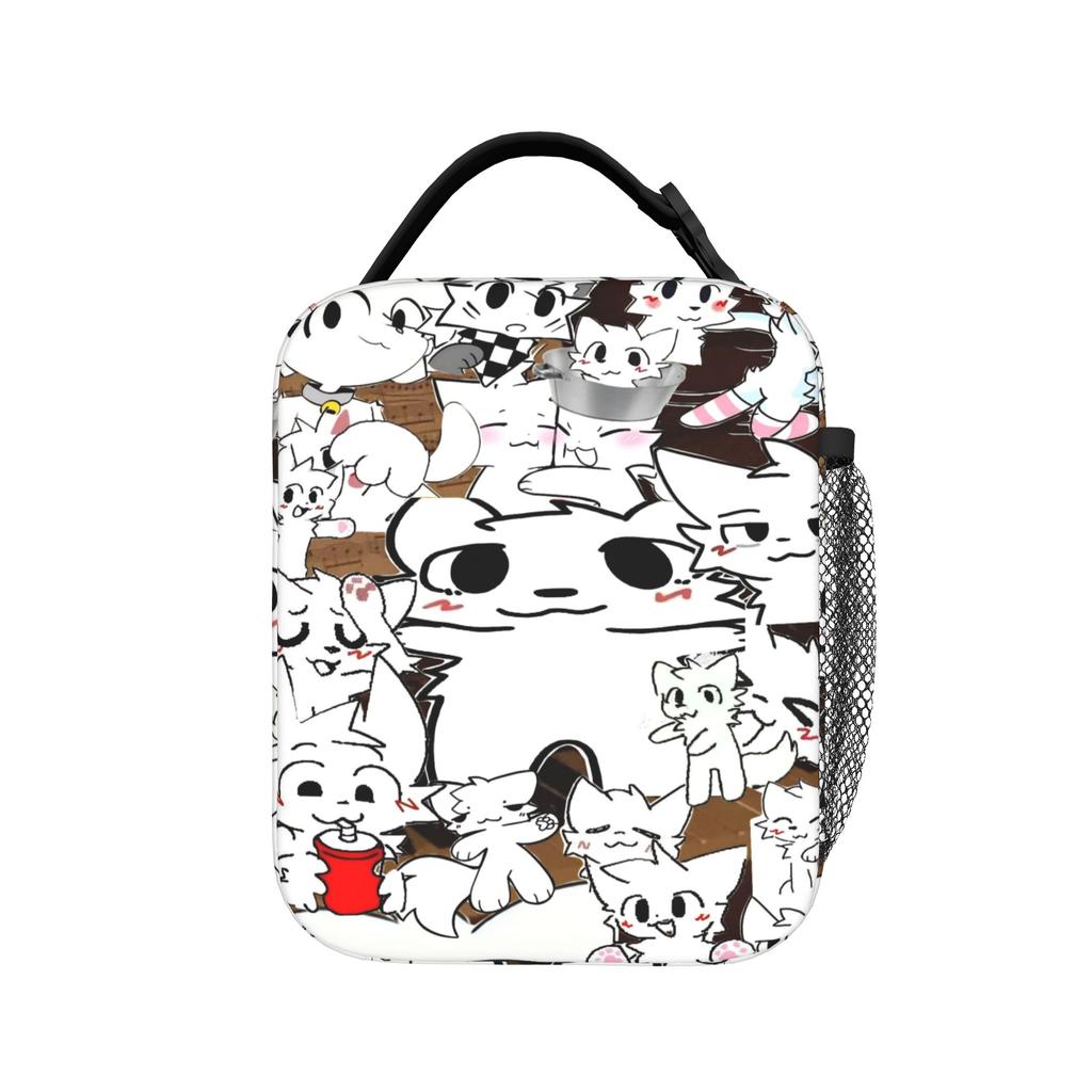 Boykisser Silly Cat Insulated Lunch Bags Thermal Bag ,Lunch Container Furry Large Lunch Box Tote Food Storage Bags School